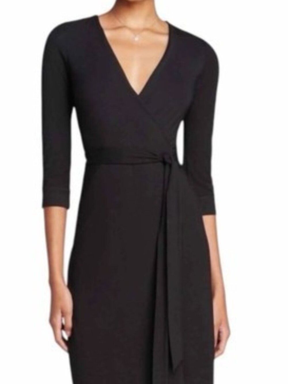 NWT Diane von Furstenberg DVF New Julian Two Mini Wrap Dress Black | Size 8
